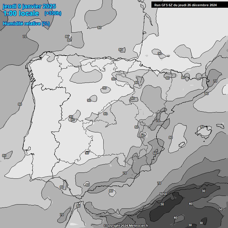 Modele GFS - Carte prvisions 