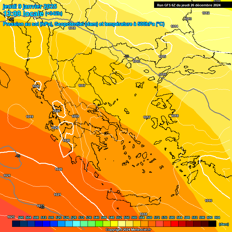 Modele GFS - Carte prvisions 