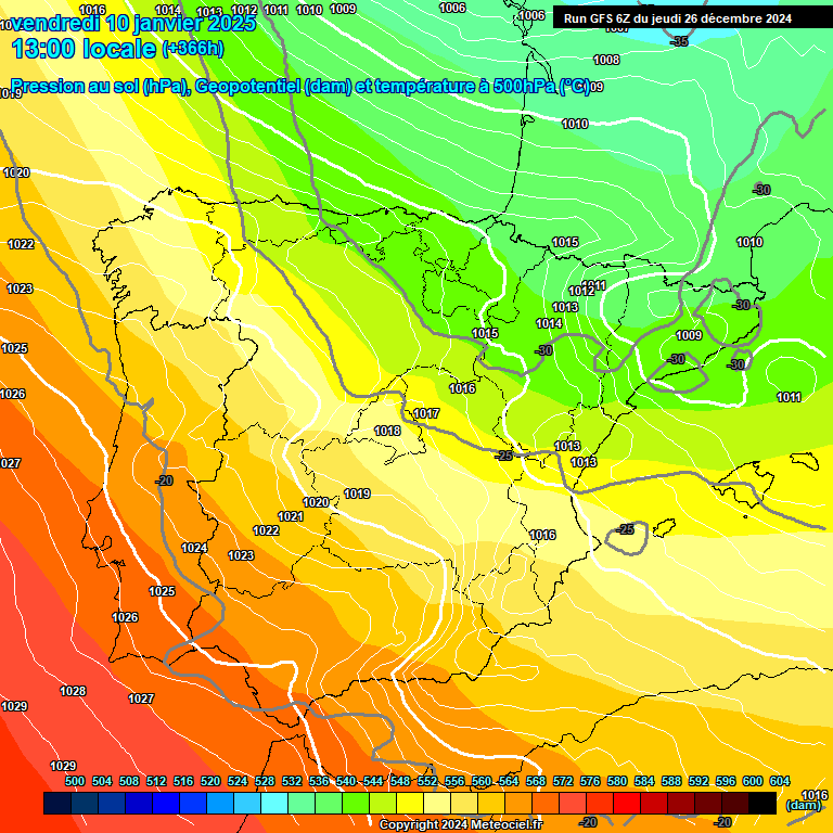 Modele GFS - Carte prvisions 