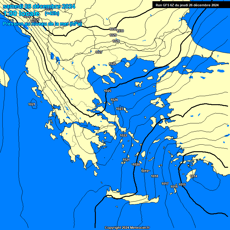 Modele GFS - Carte prvisions 