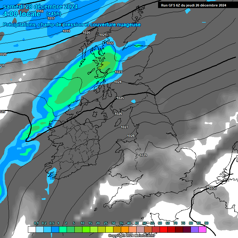 Modele GFS - Carte prvisions 