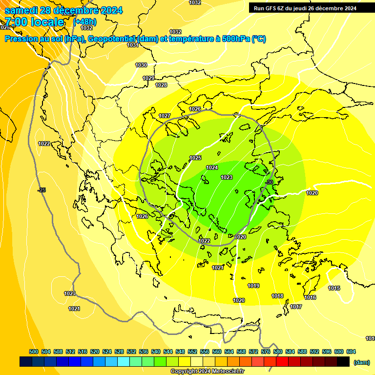 Modele GFS - Carte prvisions 