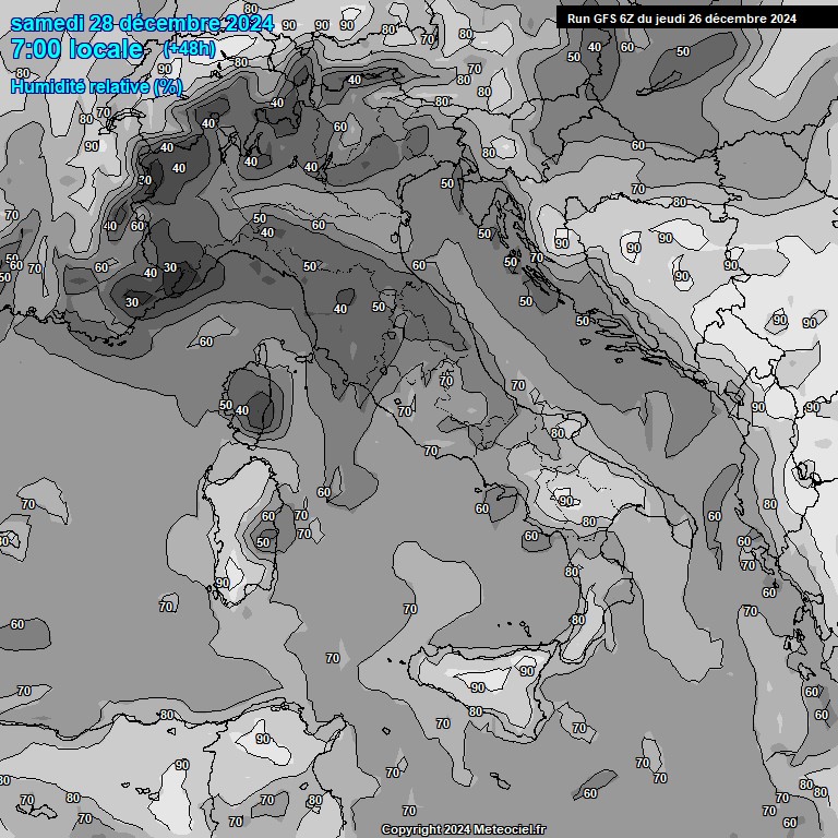 Modele GFS - Carte prvisions 