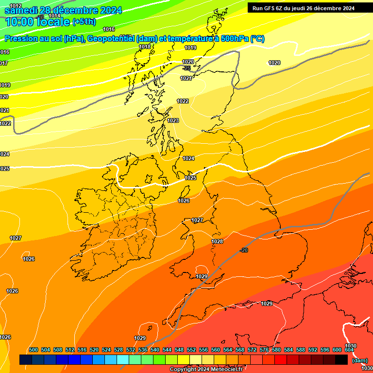 Modele GFS - Carte prvisions 