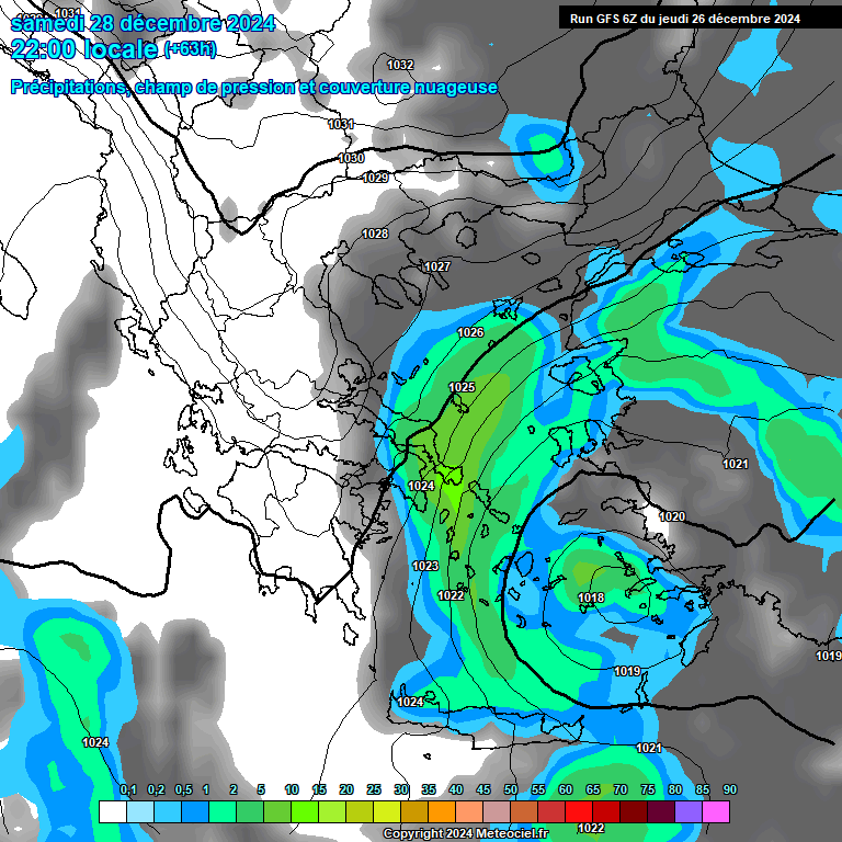 Modele GFS - Carte prvisions 