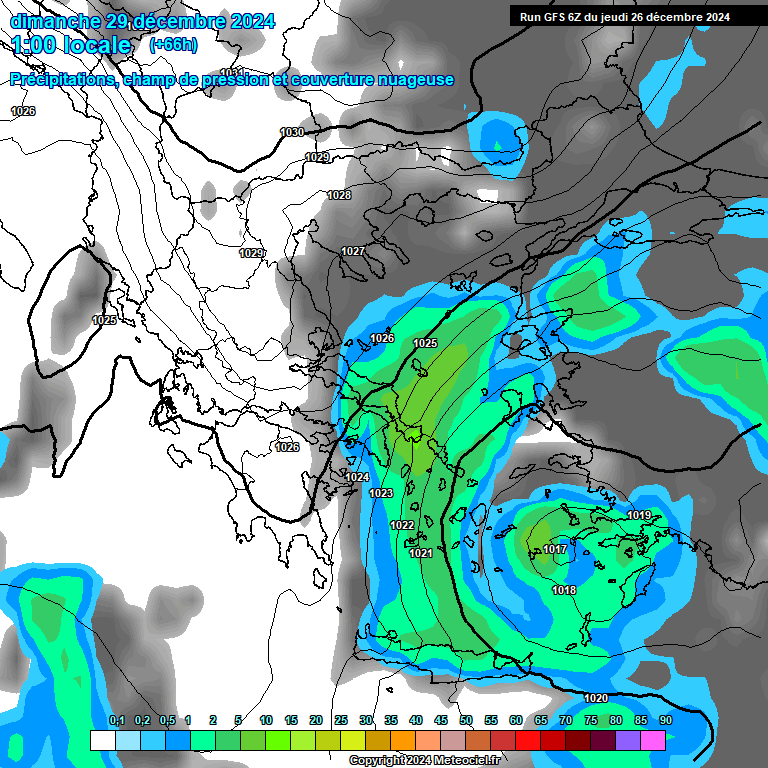 Modele GFS - Carte prvisions 