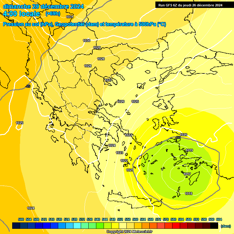 Modele GFS - Carte prvisions 