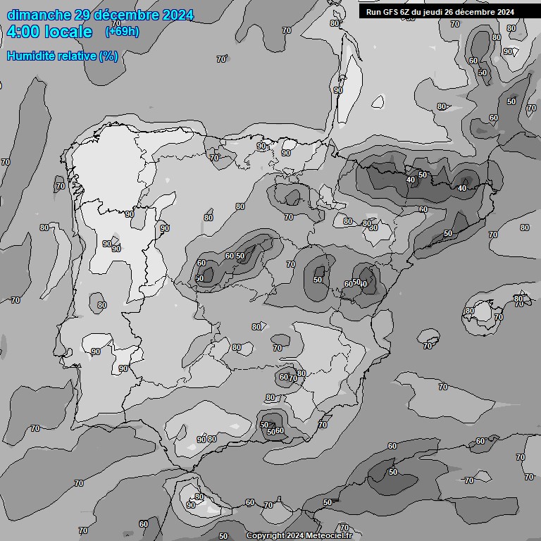 Modele GFS - Carte prvisions 