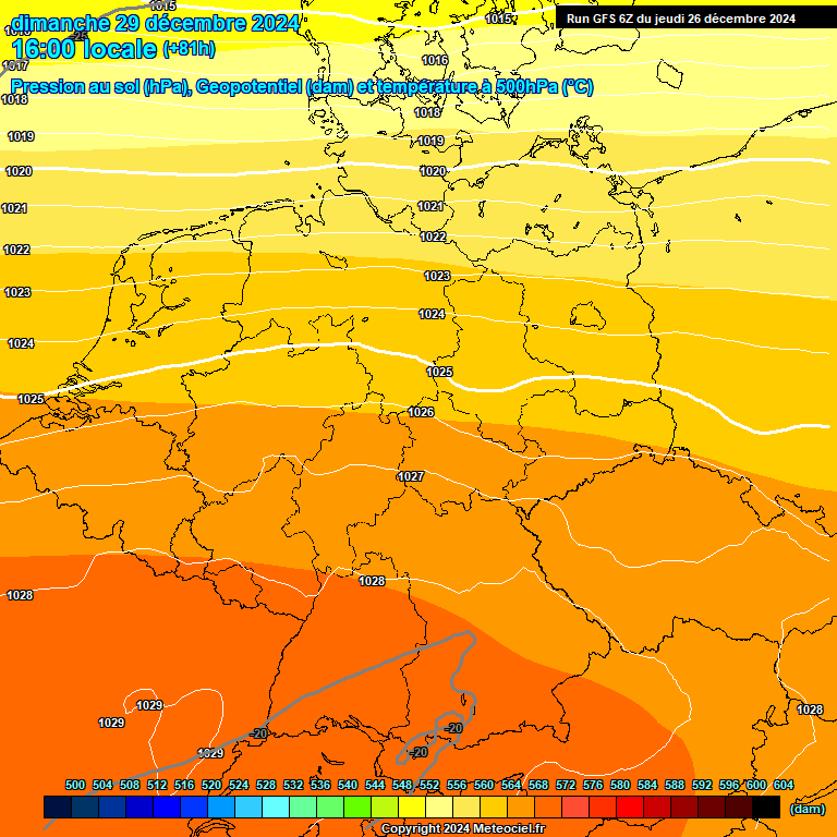 Modele GFS - Carte prvisions 