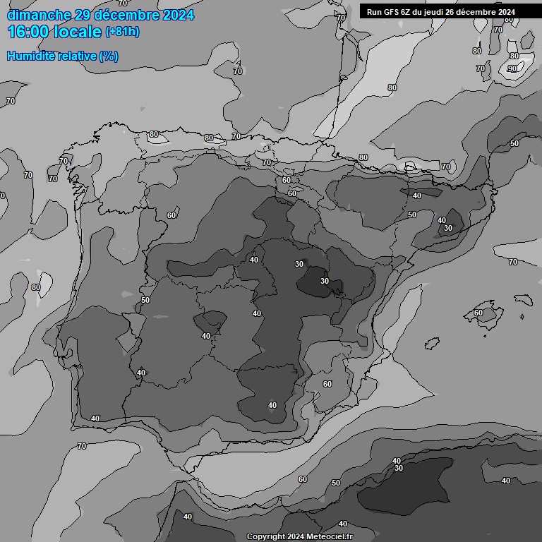 Modele GFS - Carte prvisions 