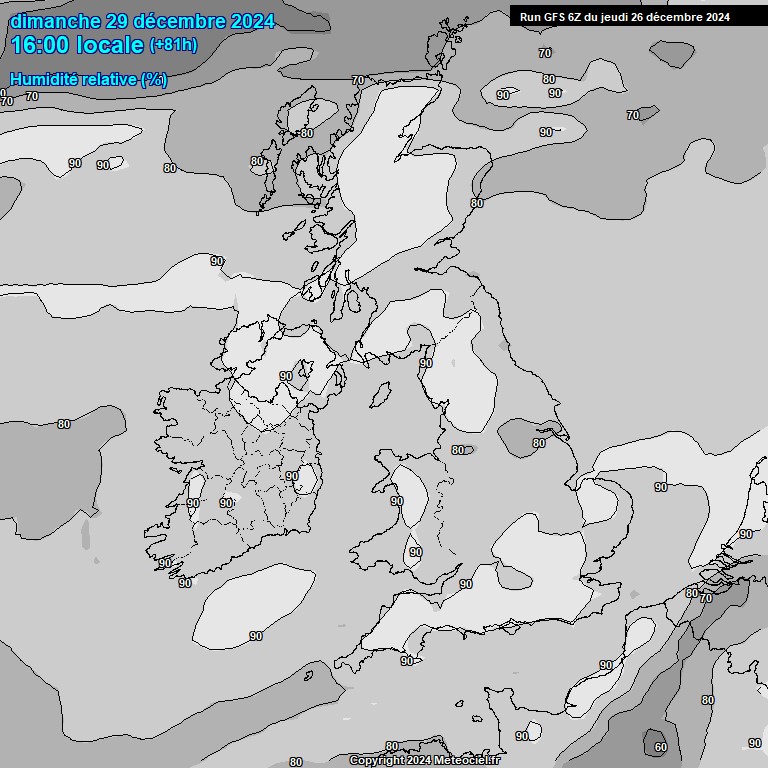 Modele GFS - Carte prvisions 