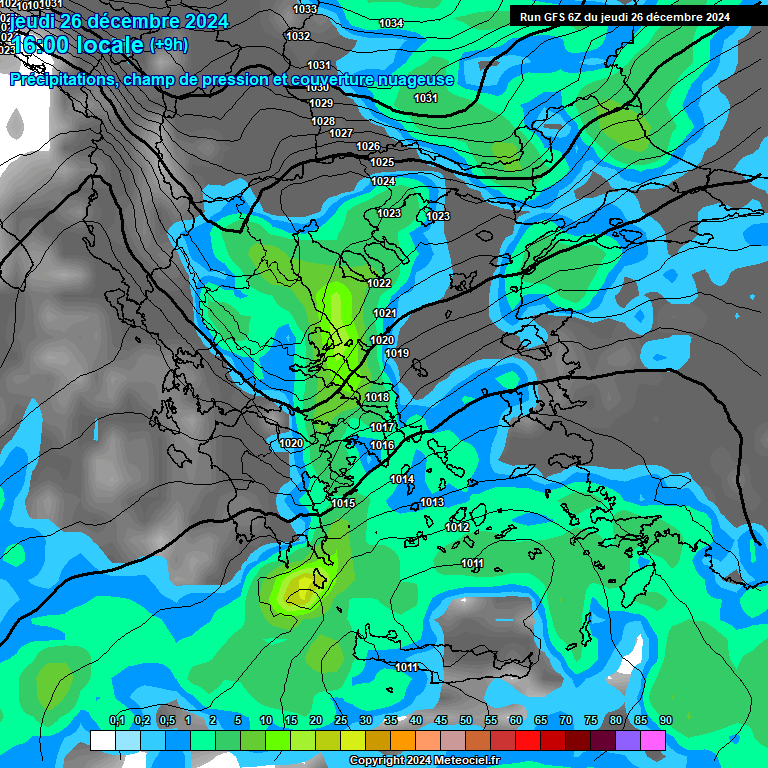 Modele GFS - Carte prvisions 