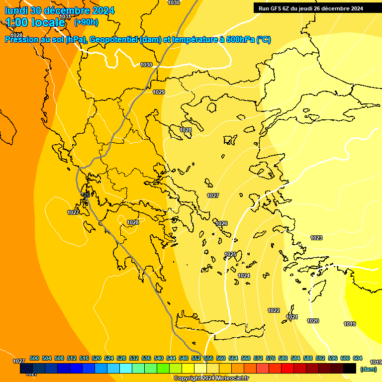 Modele GFS - Carte prvisions 