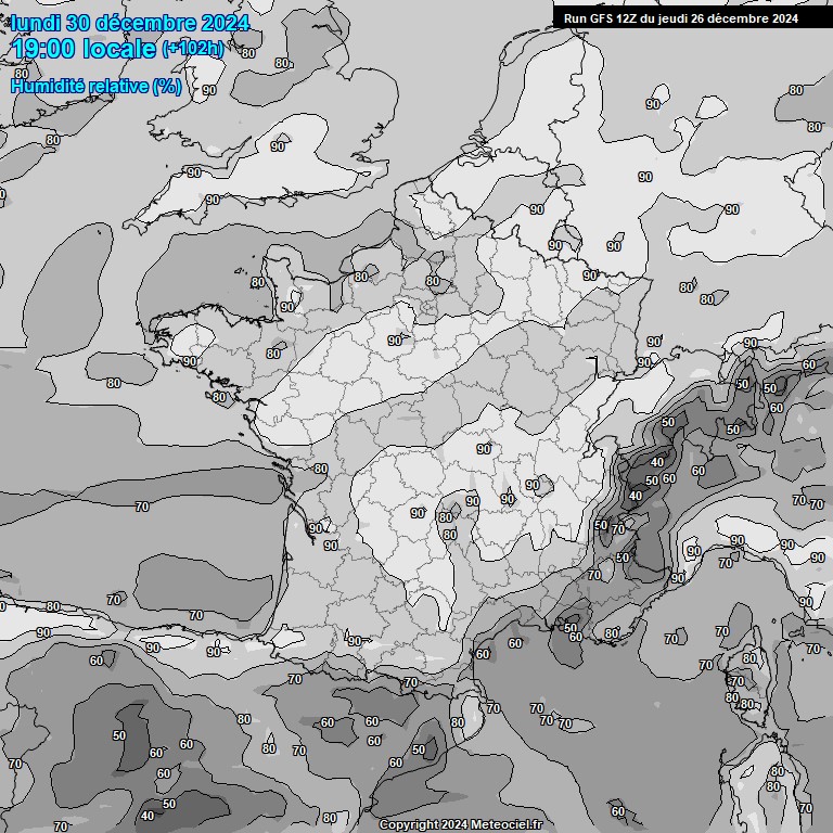 Modele GFS - Carte prvisions 