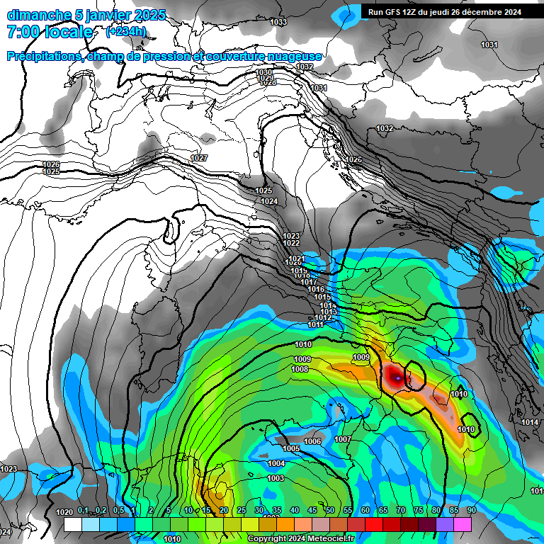 Modele GFS - Carte prvisions 