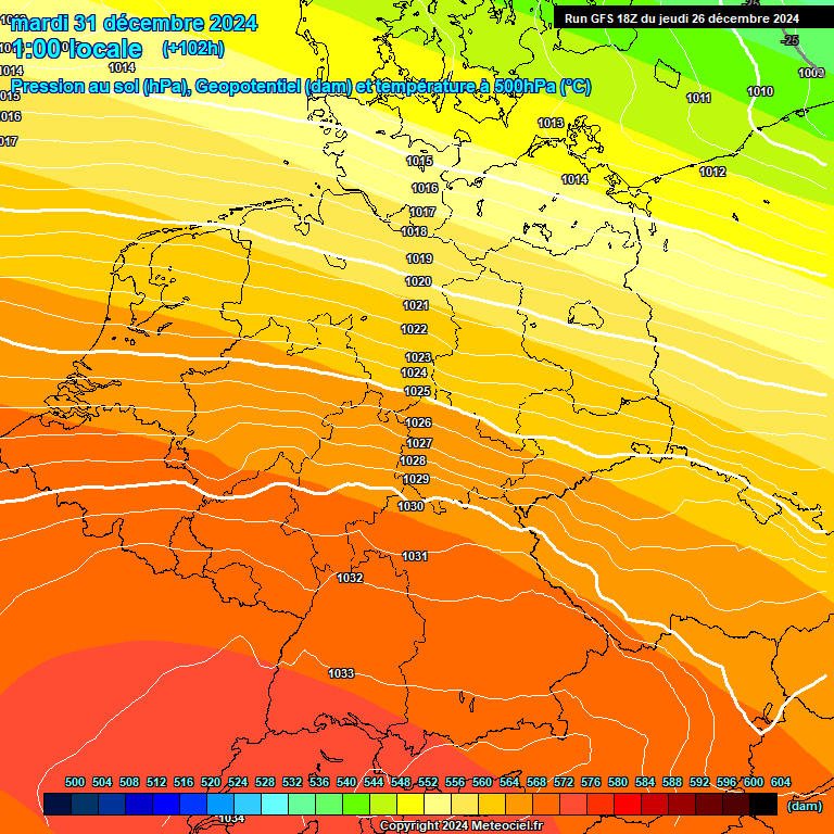 Modele GFS - Carte prvisions 