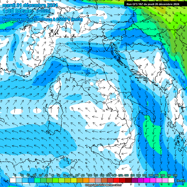 Modele GFS - Carte prvisions 