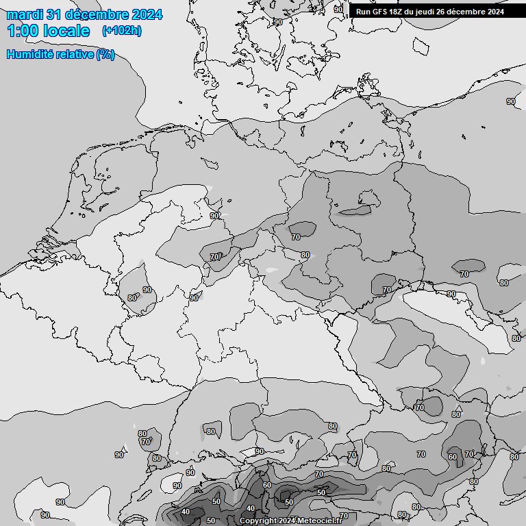 Modele GFS - Carte prvisions 