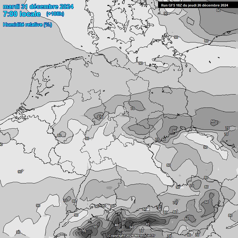 Modele GFS - Carte prvisions 