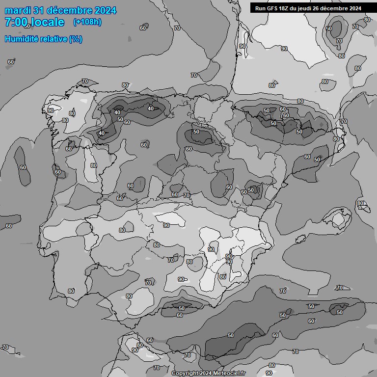 Modele GFS - Carte prvisions 