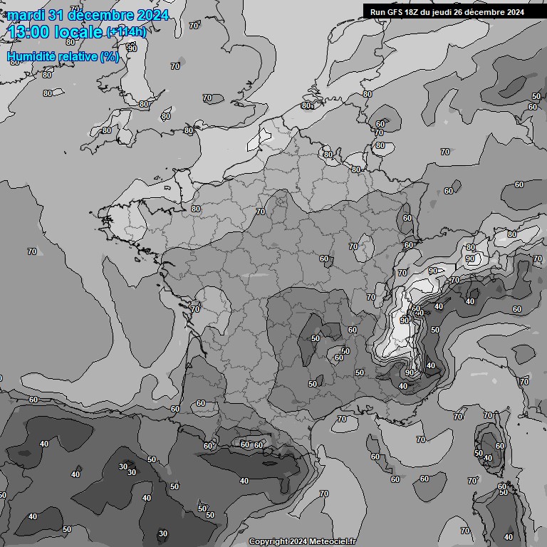 Modele GFS - Carte prvisions 