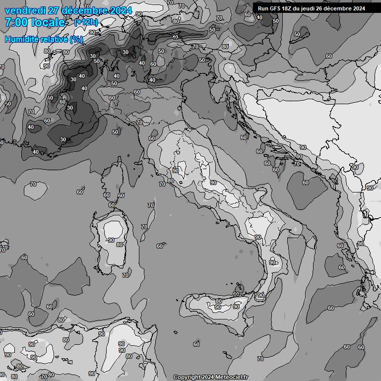 Modele GFS - Carte prvisions 