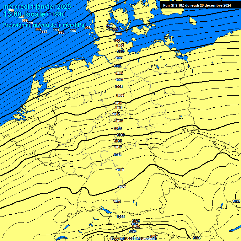 Modele GFS - Carte prvisions 