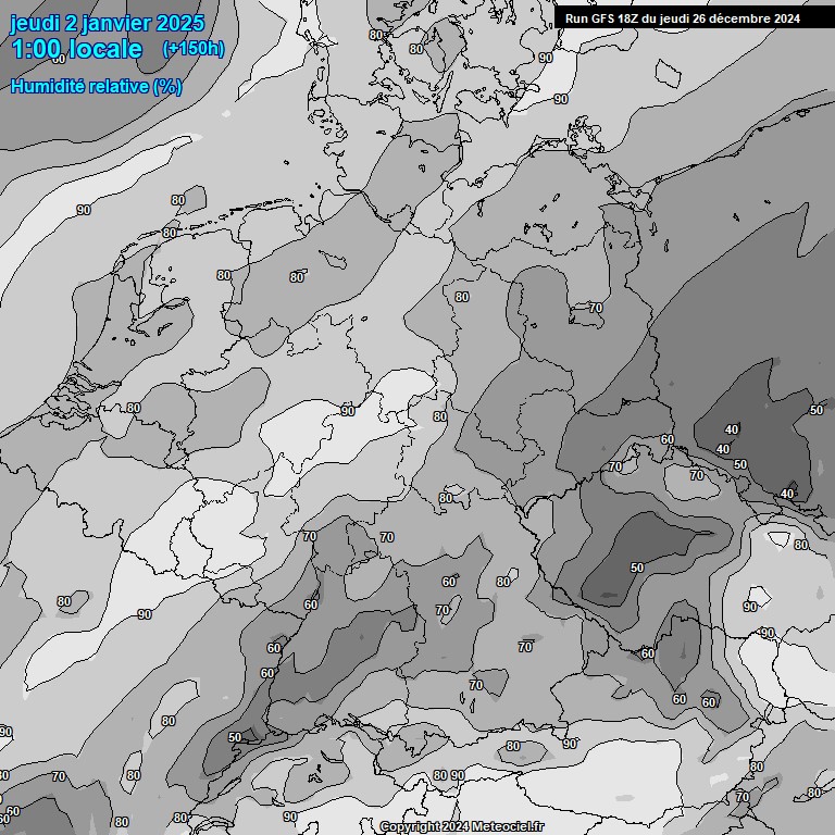 Modele GFS - Carte prvisions 