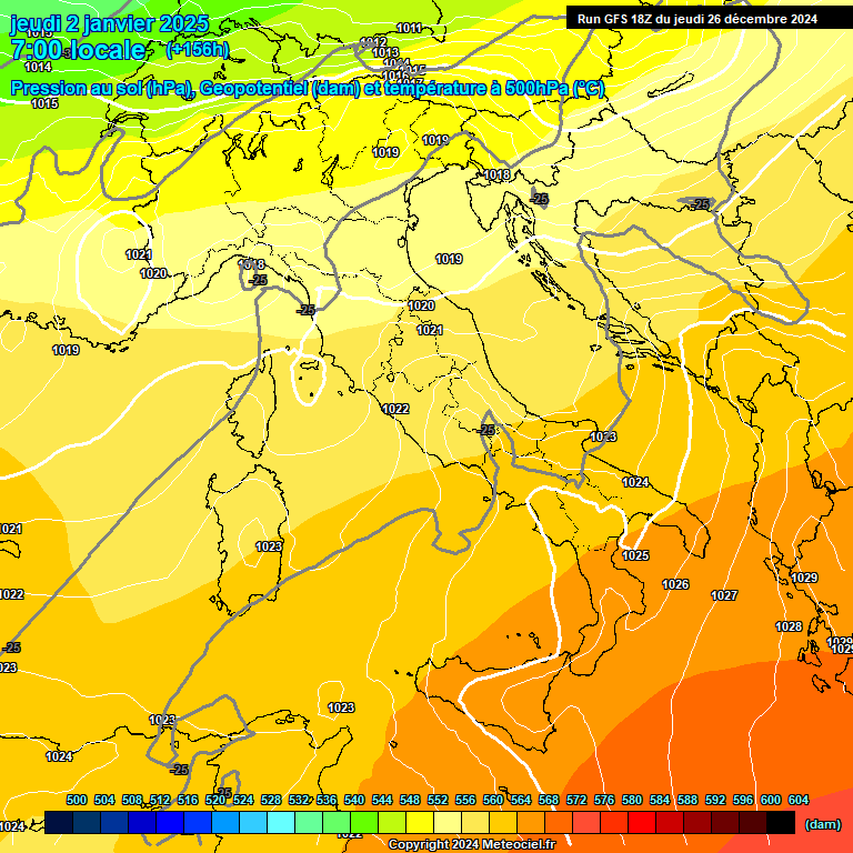 Modele GFS - Carte prvisions 