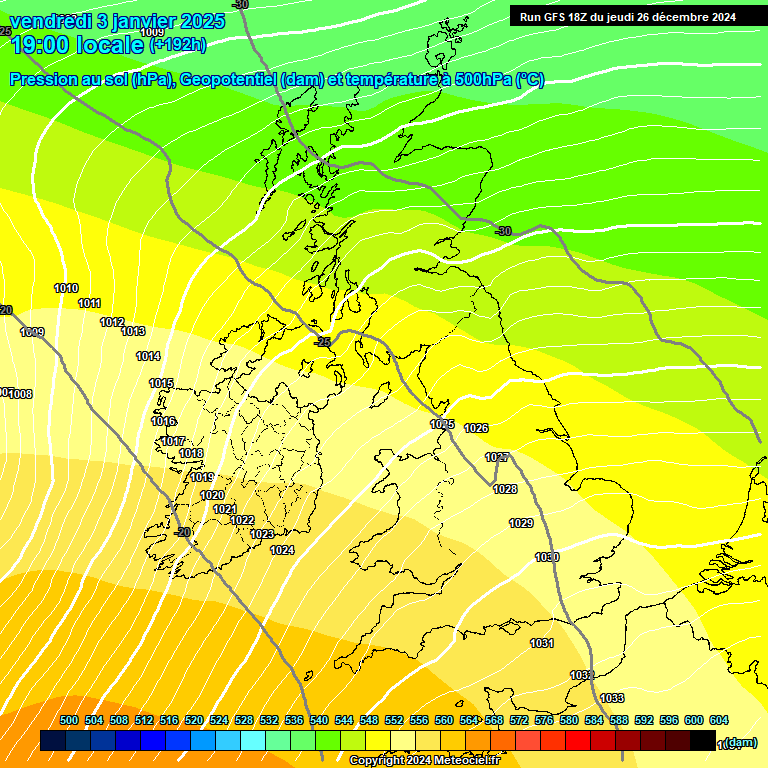 Modele GFS - Carte prvisions 