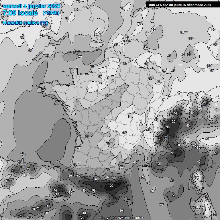 Modele GFS - Carte prvisions 