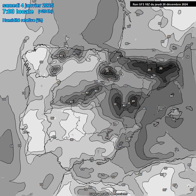 Modele GFS - Carte prvisions 