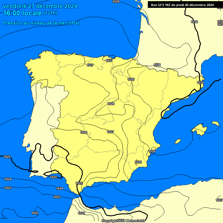 Modele GFS - Carte prvisions 