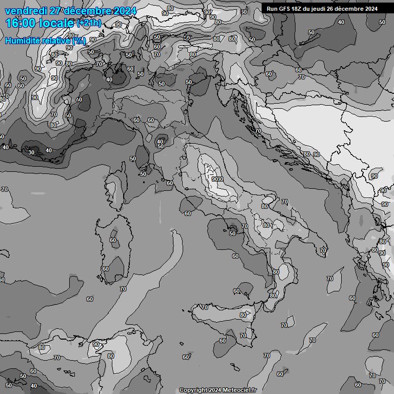 Modele GFS - Carte prvisions 