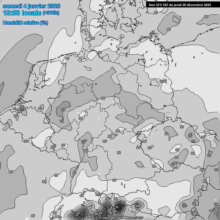 Modele GFS - Carte prvisions 