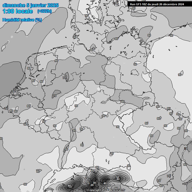 Modele GFS - Carte prvisions 