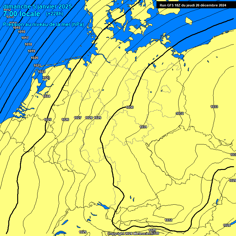 Modele GFS - Carte prvisions 