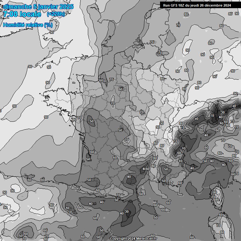 Modele GFS - Carte prvisions 