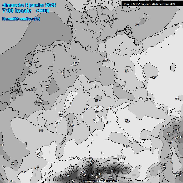 Modele GFS - Carte prvisions 