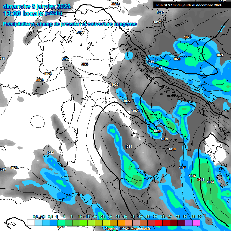 Modele GFS - Carte prvisions 