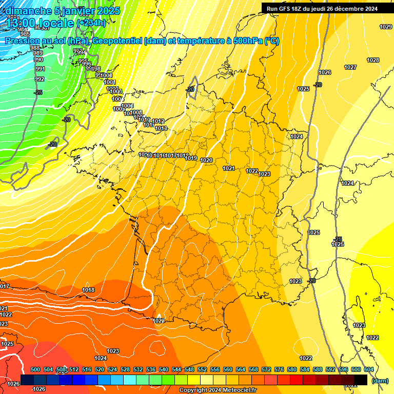 Modele GFS - Carte prvisions 