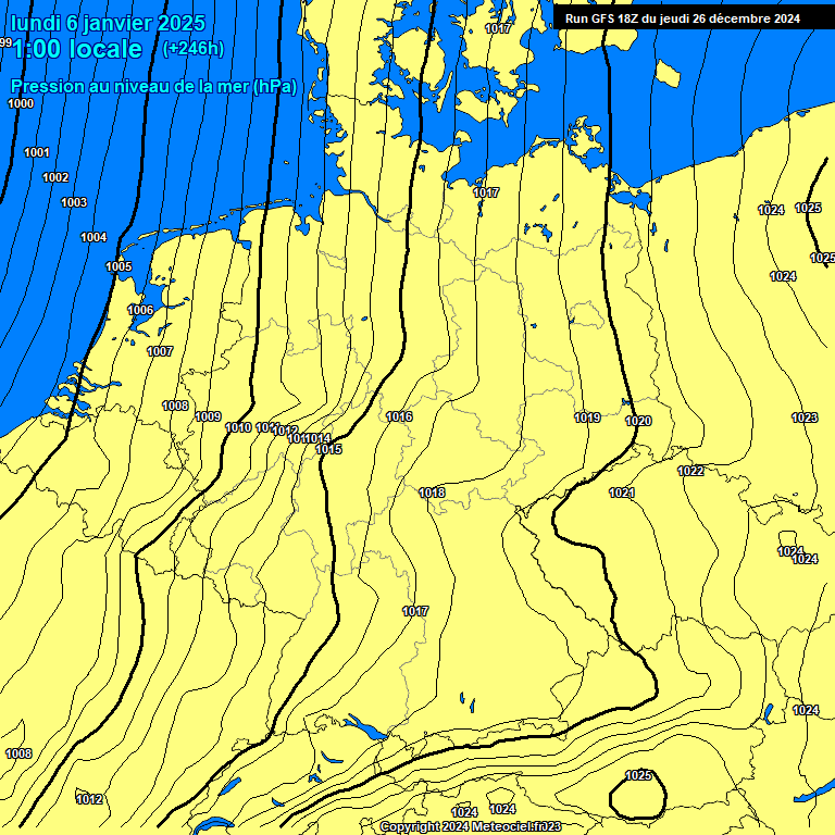 Modele GFS - Carte prvisions 