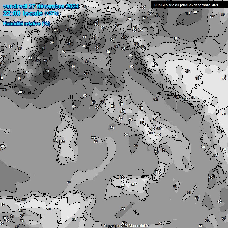 Modele GFS - Carte prvisions 