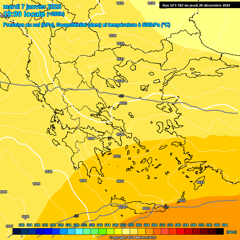 Modele GFS - Carte prvisions 