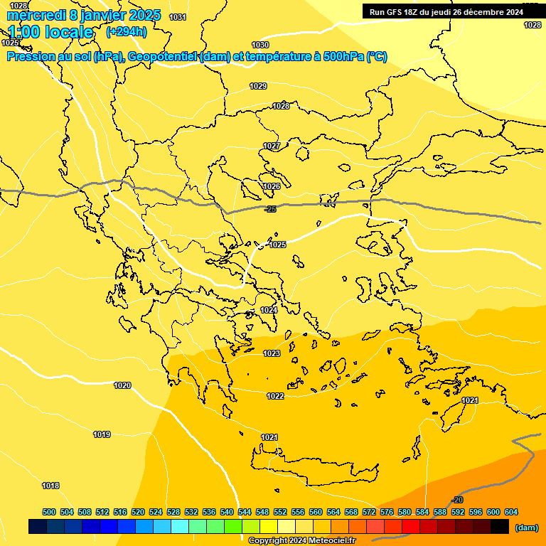 Modele GFS - Carte prvisions 