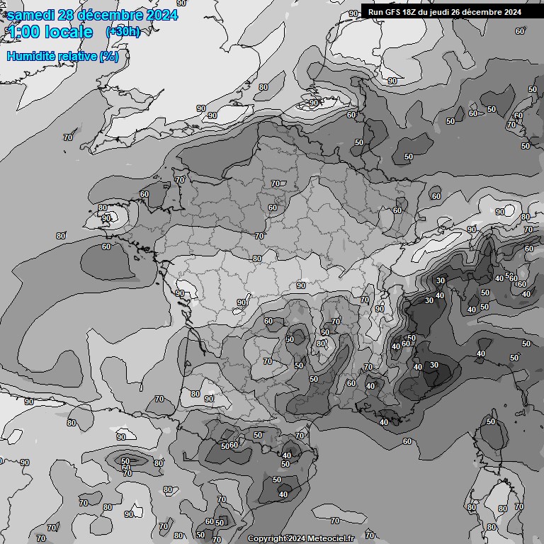 Modele GFS - Carte prvisions 