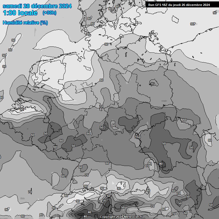 Modele GFS - Carte prvisions 