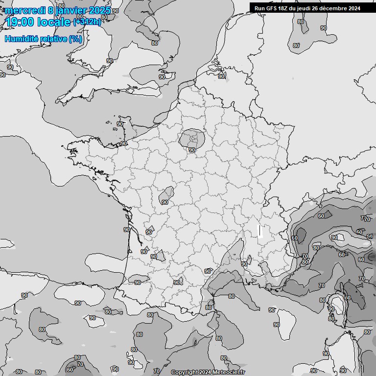 Modele GFS - Carte prvisions 