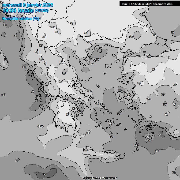 Modele GFS - Carte prvisions 