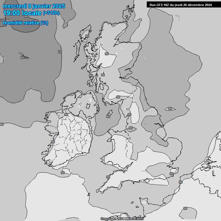 Modele GFS - Carte prvisions 